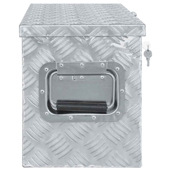 vidaXL Bo&icirc;te en aluminium 76,5 x 26,5 x 33 cm Argent&eacute;