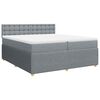 vidaXL Sommier &agrave; lattes de lit avec matelas Gris clair 200x200cm Tissu