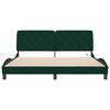 vidaXL Cadre de lit avec LED sans matelas vert fonc&eacute; 180x200 cm velours