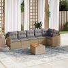 vidaXL Salon de jardin avec coussins 7pcs m&eacute;lange beige r&eacute;sine tress&eacute;e