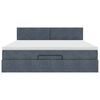 VidaXL Cadre de lit ottoman avec matelas gris fonc&eacute; 160x200 cm velours