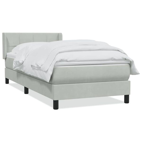 vidaXL Sommier &agrave; lattes de lit et matelas gris clair 100x210cm velours