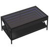 vidaXL Table basse avec LED infini noir 90x50x38 cm