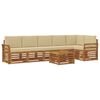 vidaXL Ensemble de canap&eacute;s d'ext&eacute;rieur 7 pc Naturel et Beige Polyester