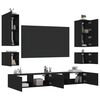 vidaXL Meuble TV muraux 6 pcs avec lumi&egrave;res LED noir