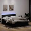 vidaXL Sommier &agrave; lattes de lit avec matelas et LED noir 140x210 cm velours