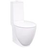 vidaXL Toilette en c&eacute;ramique &eacute;coulement d'eau &agrave; l'arri&egrave;re blanc