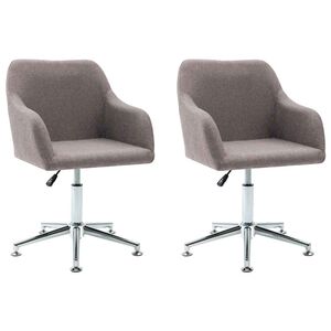 vidaXL Chaises pivotantes &agrave; manger lot de 2 taupe tissu