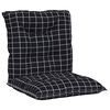 vidaXL Coussins de chaise &agrave; dossier bas lot de 6 noir &agrave; carreaux tissu
