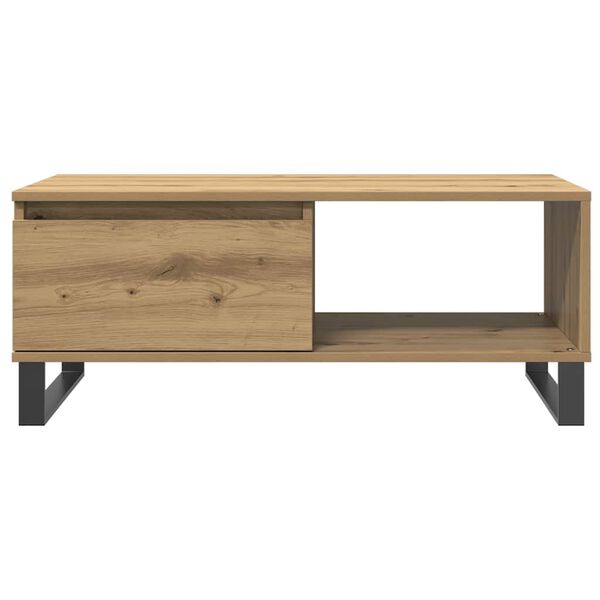 vidaXL Table basse ch&ecirc;ne artisanal 90x50x36,5 cm bois d'ing&eacute;nierie