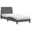 vidaXL Lit avec matelas gris fonc&eacute; 90x200 cm tissu