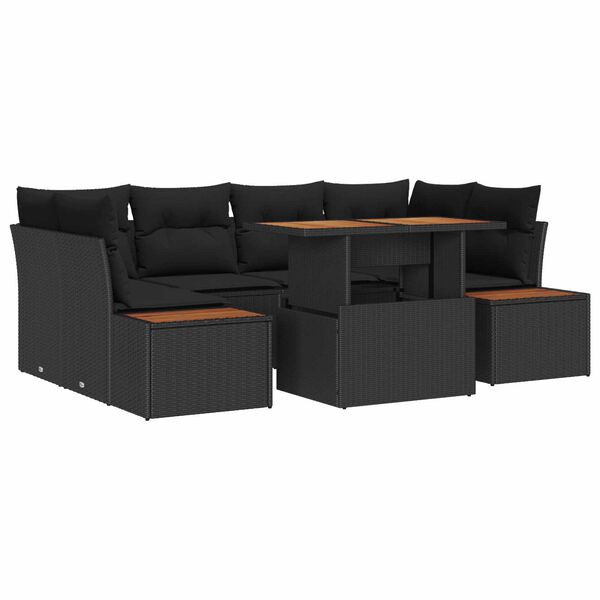vidaXL Ensemble de salle &agrave; manger pour jardin 9 pcs Noir et Marron