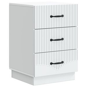 vidaXL Cabinet de chevet Blanc 43 x 41 x 63,5 cm Bois d'ing&eacute;nierie