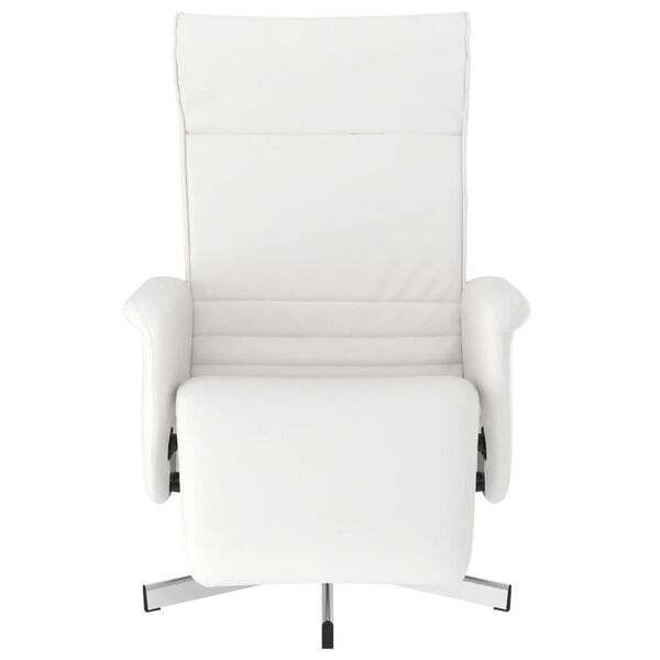 vidaXL Fauteuil inclinable avec repose-pieds blanc similicuir