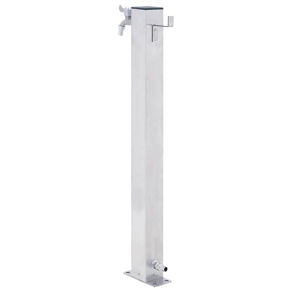 vidaXL Colonne &agrave; eau de jardin 60 cm acier inoxydable carr&eacute;