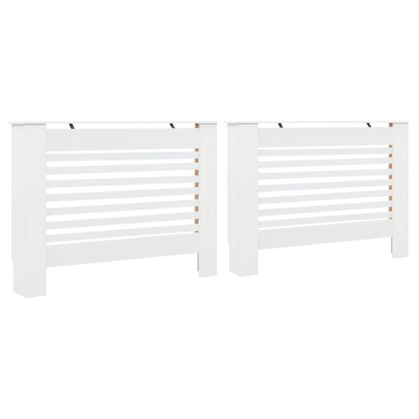 vidaXL Cache-radiateurs 2 pcs Blanc 112x19x81,5 cm MDF