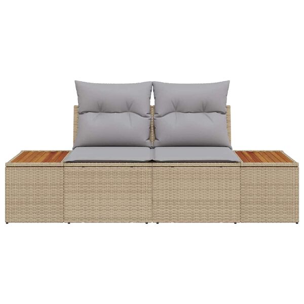 vidaXL Canap&eacute; de jardin Beige 184 x 62 x 85cm polyrotin