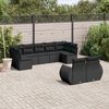 vidaXL Salon de jardin 9 pcs avec coussins noir r&eacute;sine tress&eacute;e