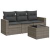 vidaXL Salon de jardin 4 pcs avec coussins gris r&eacute;sine tress&eacute;e