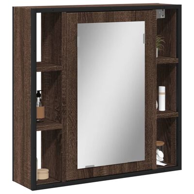 vidaXL Armoire à miroir de salle de bain chêne marron bois ingénierie