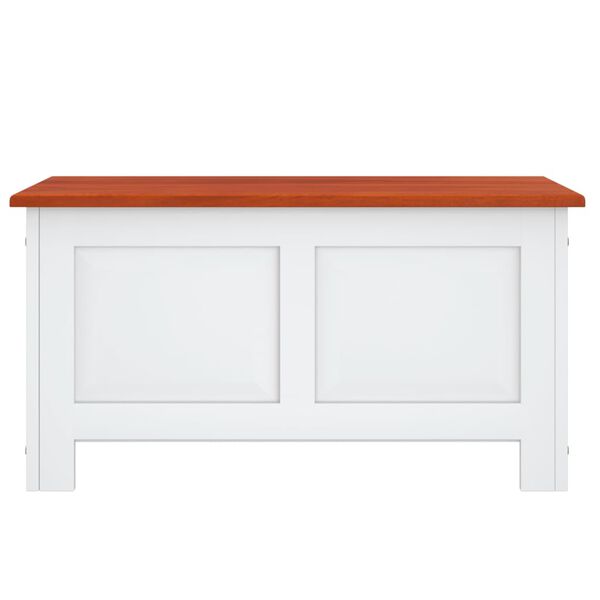 vidaXL Coffre de rangement et couvercle marron et blanc bois d'acacia