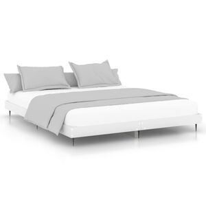 vidaXL Cadre de lit sans matelas blanc 120x200 cm bois ing&eacute;nierie