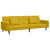 vidaXL Canap&eacute;-lit &agrave; 2 places avec repose-pied jaune velours