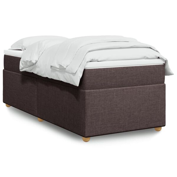 vidaXL Sommier &agrave; lattes de lit avec matelas Marron fonc&eacute; 100x200 cm