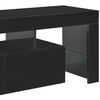 vidaXL Meuble TV avec lumière LED noir brillant 130x35x45 cm