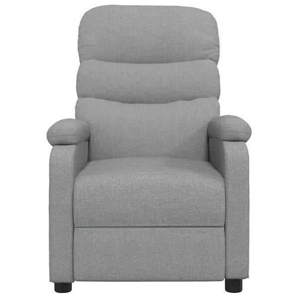 vidaXL Fauteuil de massage Gris clair Tissu