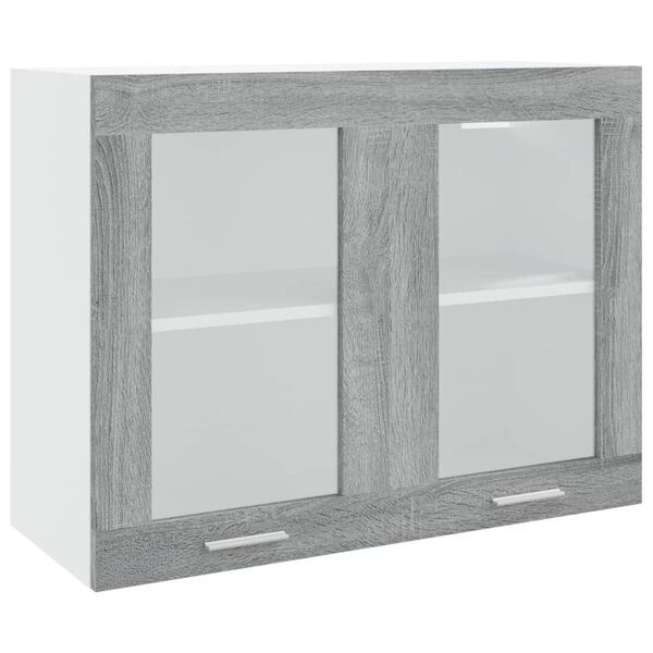 vidaXL Vitrine suspendue "Lyon" Gris Sonoma 80 x 31 x 60 cm Bois d'ingénierie