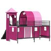 vidaXL Lit mezzanine pour enfants Noir et rose 79,5 x 200 cm M&eacute;tал