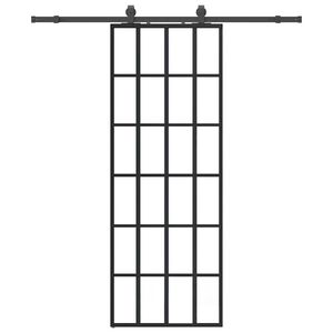 vidaXL Porte coulissante kit de quincaillerie noir 76x205 cm verre ESG