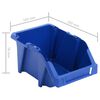 vidaXL Bac de rangement empilable 250 pcs 103x165x76 mm Bleu