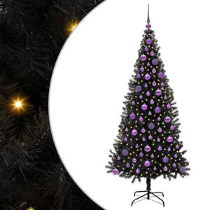 vidaXL Sapin de No&euml;l Noir 180 cm PVC