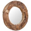 vidaXL Miroir d&eacute;coratif Teck 80 cm Rond