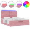 vidaXL Cadre de lit ottoman avec matelas rose 160x200 cm velours