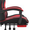 vidaXL Chaise de jeu avec repose-pied Noir et rouge Similicuir