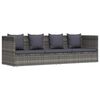 vidaXL Lit de jardin Gris 200x60 cm R&eacute;sine tress&eacute;e