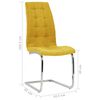 vidaXL Chaises &agrave; manger cantilever lot de 6 jaune tissu