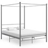 vidaXL Cadre de lit &agrave; baldaquin sans matelas gris m&eacute;tal 160x200 cm