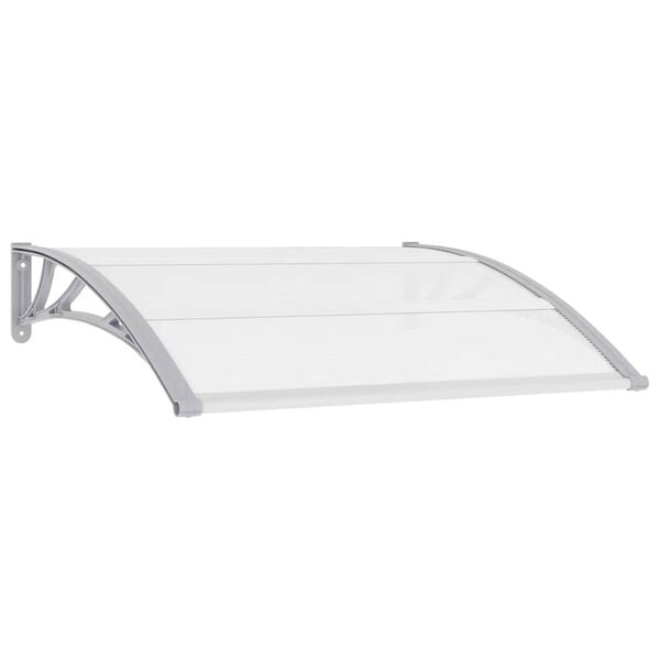 vidaXL Auvent de porte Gris et transparent 120x75 cm PC