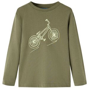 vidaXL T-shirt enfants &agrave; manches longues kaki 92