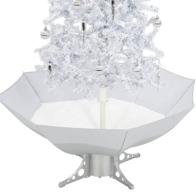 vidaXL Arbre de Noël neigeux avec base de parapluie Blanc 170 cm