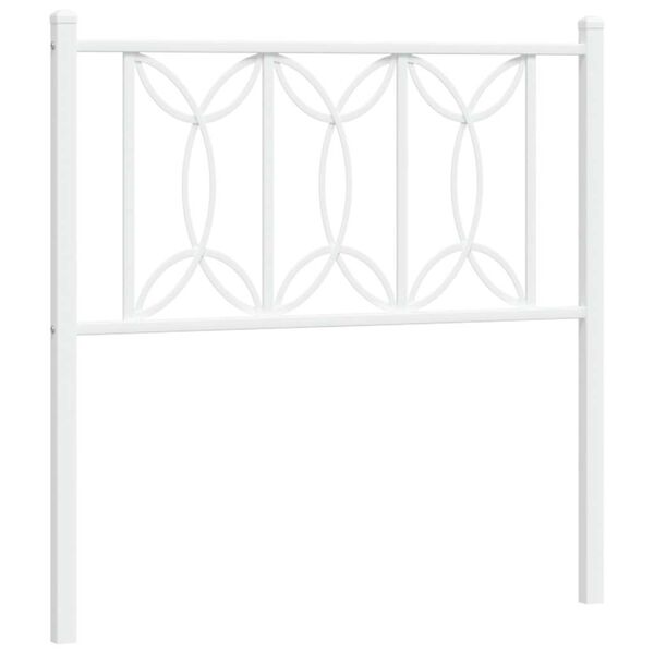 vidaXL T&ecirc;te de lit de remplacement m&eacute;tal blanc 75 cm