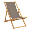 vidaXL Chaise de plage Taupe Bois de teck massif
