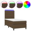 vidaXL Sommier &agrave; lattes de lit et matelas et LED Marron fonc&eacute; 90x190cm