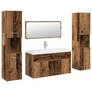 vidaXL Ensemble de meubles salle de bain 5 pcs bois d'ing&eacute;nierie