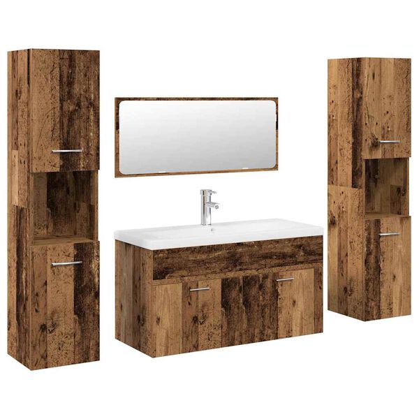 vidaXL Ensemble de meubles salle de bain 5 pcs bois d'ing&eacute;nierie