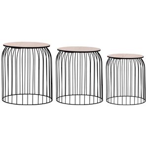 vidaXL Tables basses 3 pcs Noir